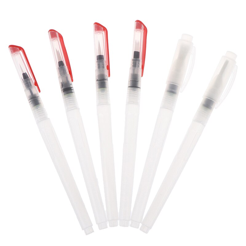 6 sztuk zestaw farba wodna miękki pisak z pędzelkiem pędzle robić akwareli pióro wielokrotnego napełniania szczotka nylonowa końcówka robić malowania robić rysowania artystycznego: Default Title