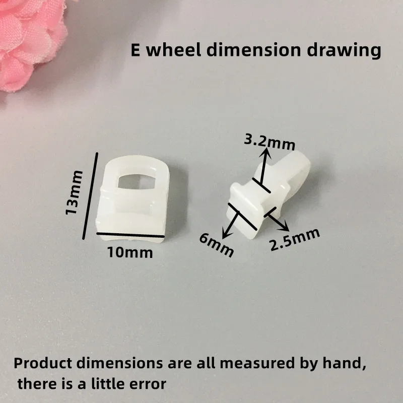 10Pcs Car Curtain Track Pulley Nano Mini Wheel Car Truck General Curtain Hooks Shower Car Curtain Accessories: WHITE