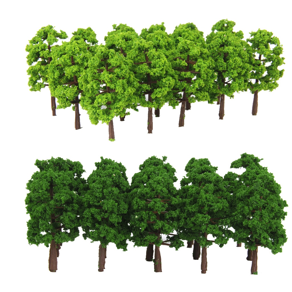 40 Pieces 8cm 1:150 N Scale Plastic Model Trees Railroad Landscape Scenery model trees to decorate building model, roadway,