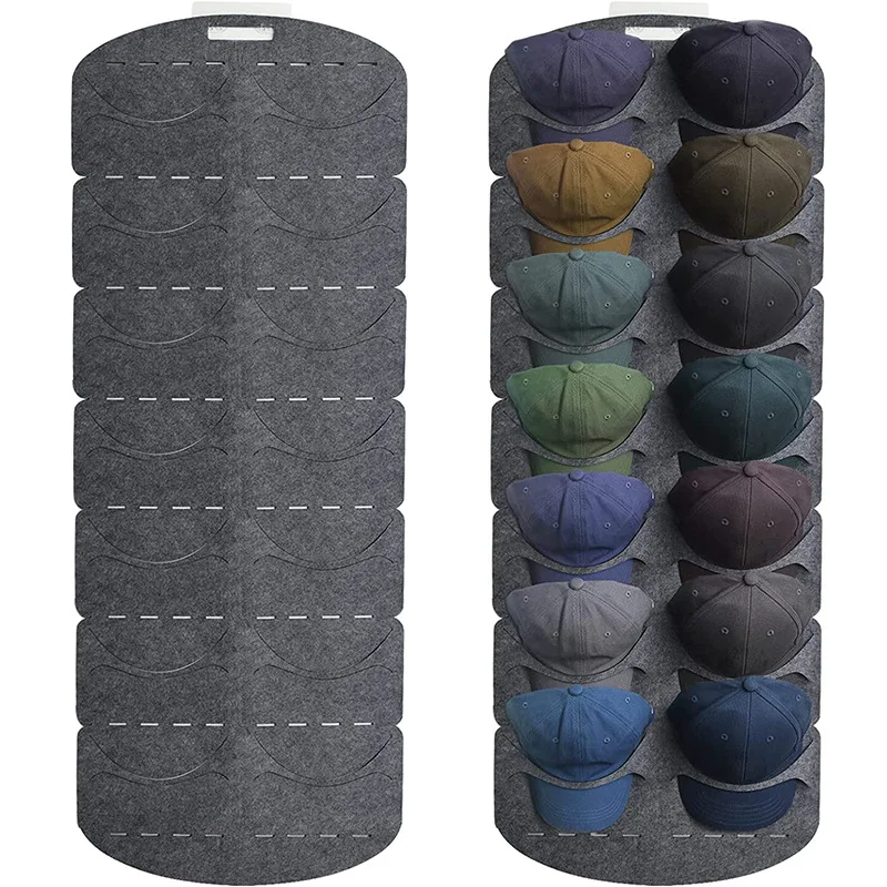 Portaoggetti per cappelli in feltro Porta cappelli Portaoggetti da parete clip Organizador Armadio da baseball con visiera Organizzatore per cappelli da viaggio Porta cappelli per montaggio a parete Nuovo