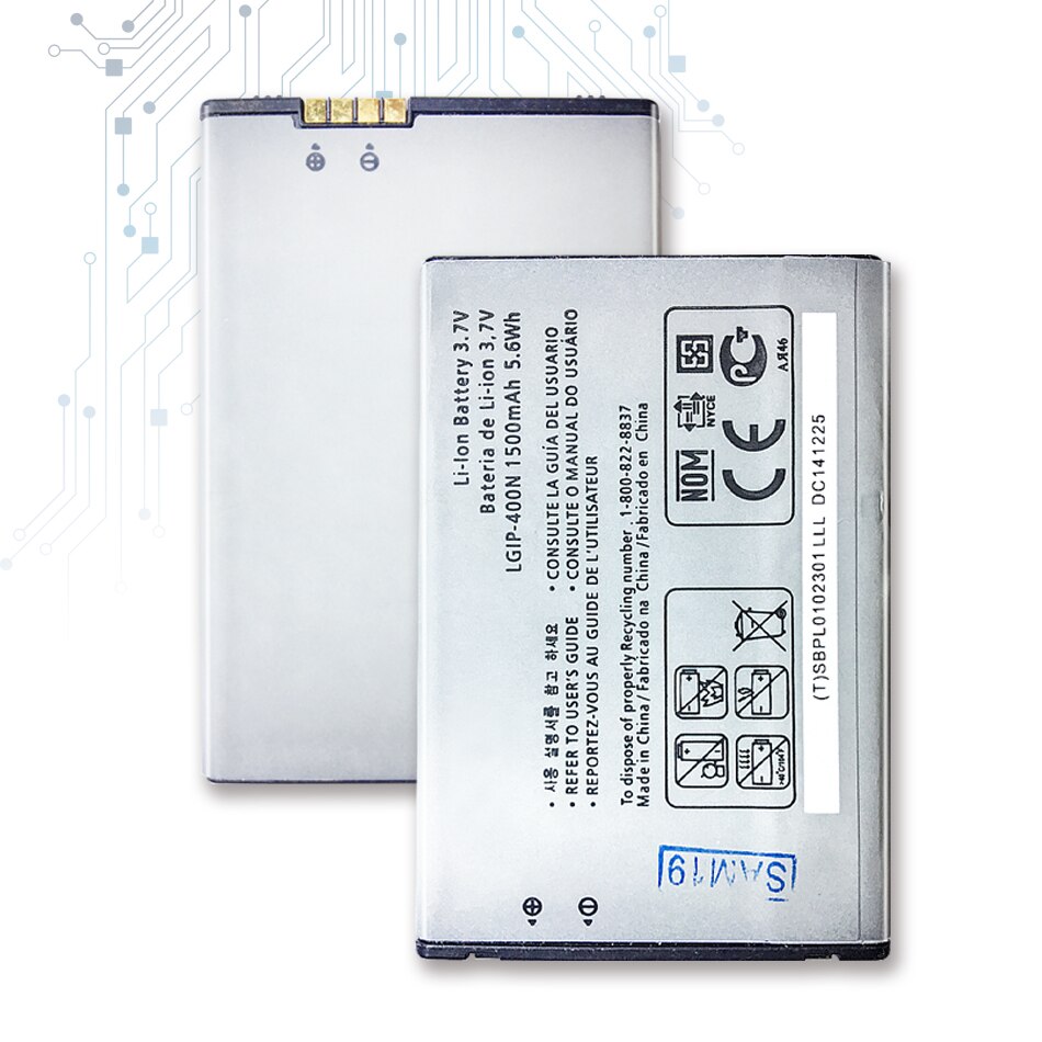 1500mah LGIP-400N bateria para lg optimus m/c/u/v/t/s/1 vm670 ls670 ms690 p500 p509 p503 p520 gx200 gx300 gw620 gm750 gt540