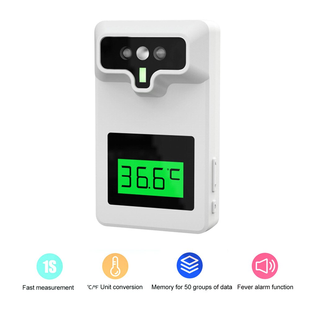 Non-Contact Thermometer Koorts Infrarood Thermometer Lcd-scherm Digitale Temperatuur Meet Gereedschap Ir Thermometer: Wall Mount 2