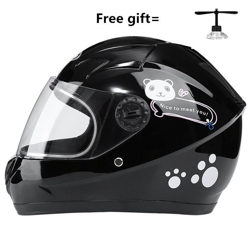 50 to 54 cm motorcykel skoter söt personlighet barn barn hjälm 6-10 år barn röd gul blå safty moto cykelhjälmar: Svart