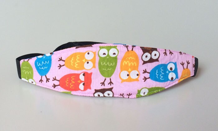 Babyzitje Hoofd Ondersteuning Baby Auto Slaap Klepstandsteller Bevestigingsriem Verstelbare Baby Safty Kussens: owl pink