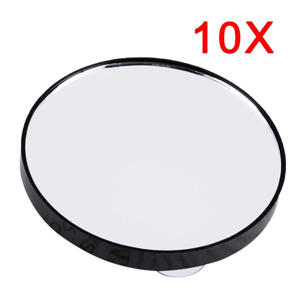 Bærbar forfængelighed mini lomme runde makeup spejle 5x 10x 15x forstørrelses spejl med to sugekopper kompakt kosmetisk spejl værktøj: 10x forstørrelse