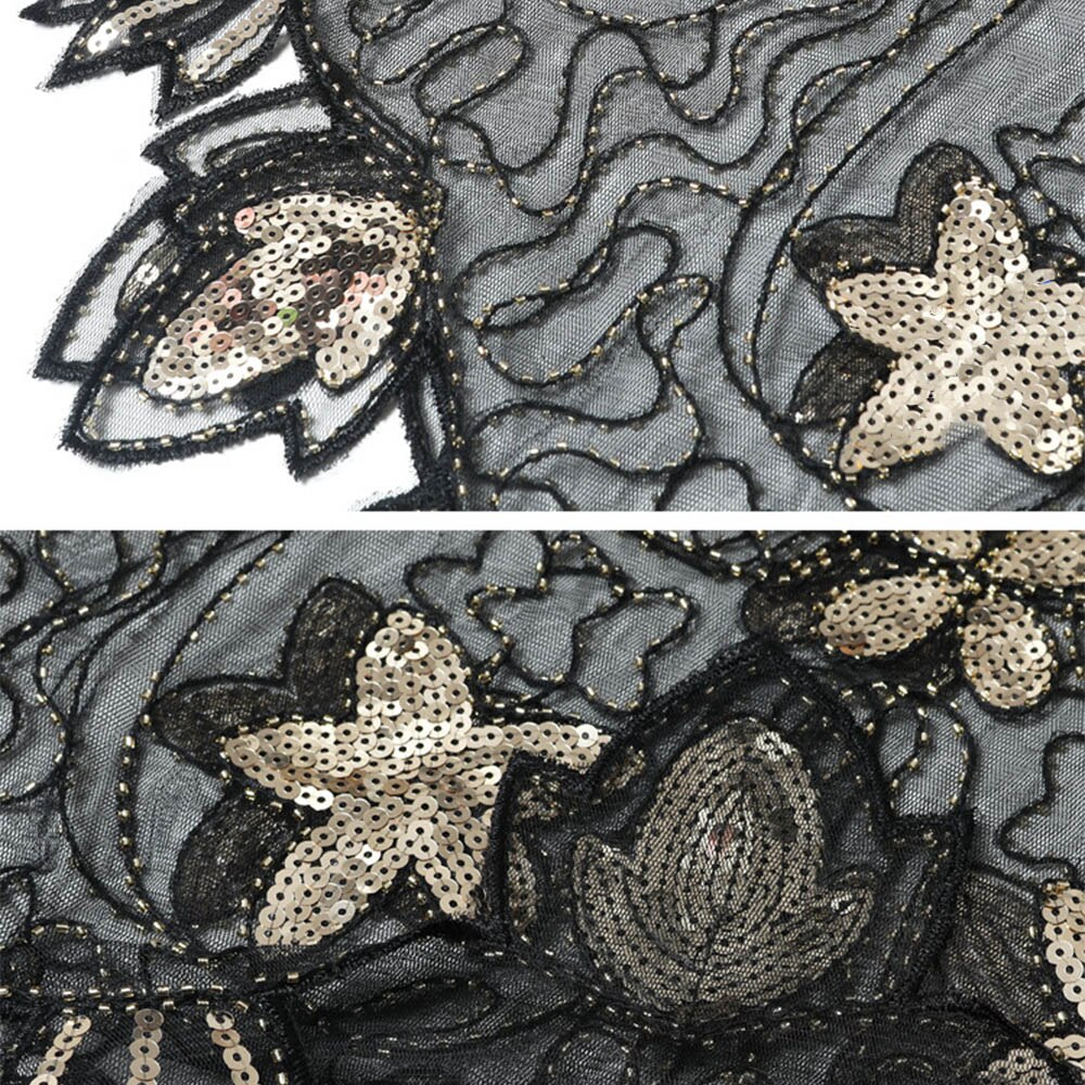 Lady Sequin Luxury Shiny Party Cape Women Bling Bling Amazing Evening Shawl Celebrity Formal Event Accessory Black