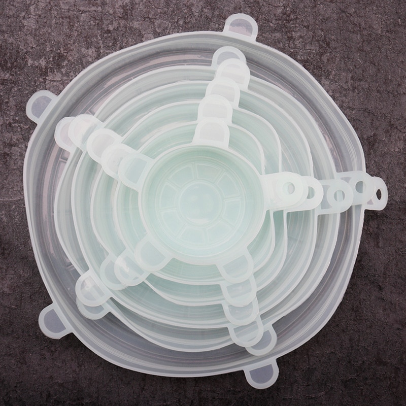 6 pièces/ensemble couvercle universel en Silicone alimentaire couvercles extensibles en Silicone pour ustensiles de cuisine