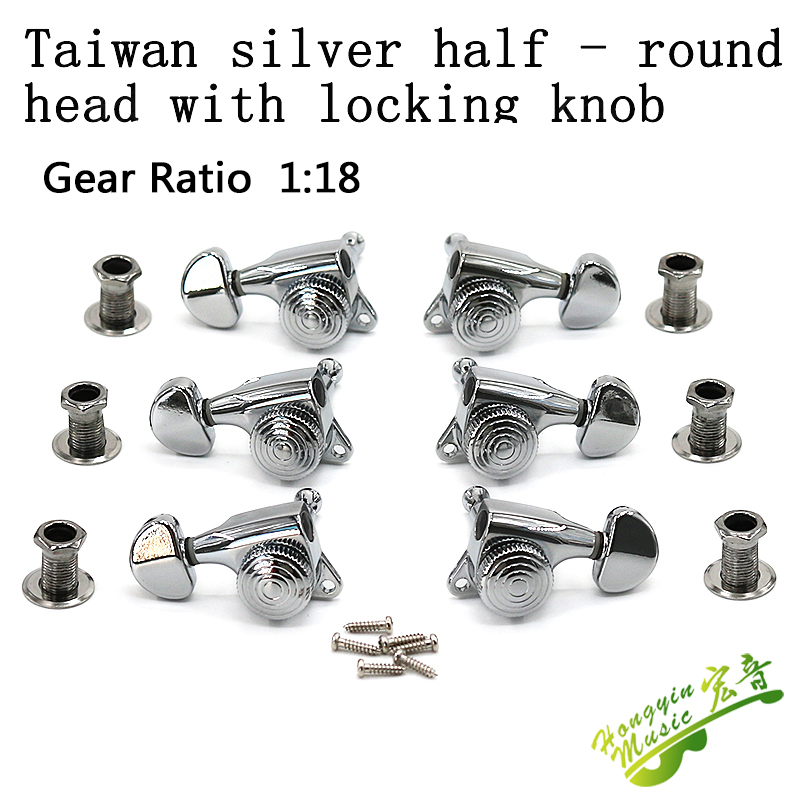 Taiwan produced electric folk guitar string button completely closed open gold silver copper black retro pattern imitation jade: TAIWAN DJ334CX-D7