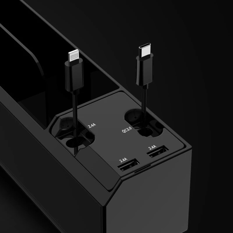 Dual USB Multifunctional Storage Box Phone Charger Car Automative Storage Case Health99