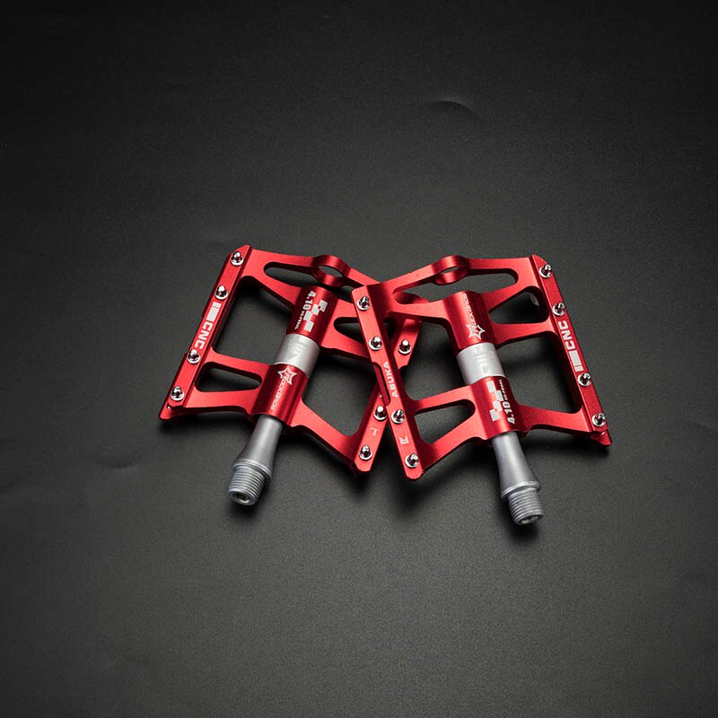 ROCKBROS Bearings Bicycle Pedal Anti-slip Ultralight MTB Mountain Bike Pedal Sealed Aluminium Alloy Bicicleta Bike Pedals: Red