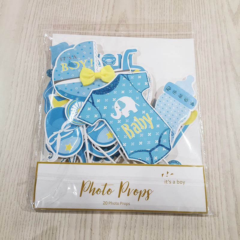 Poika tai tyttö vauvasuihku vauva paljastaa juhla-valokuvauskoppi rekvisiitta tikuilla koristelu sukupuoli paljastaa baby shower -kuvauskoppi rekvisiitta