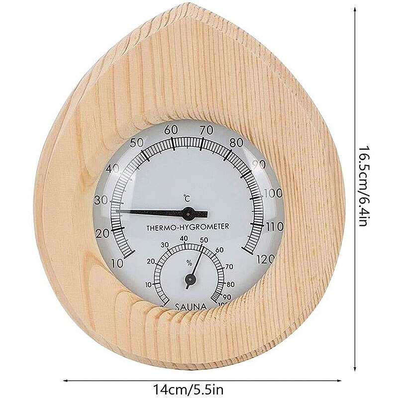 Sauna Room-Accessories Sauna Steam Wood -2-In-1 Temperature-Humidity-Meter -Shaped