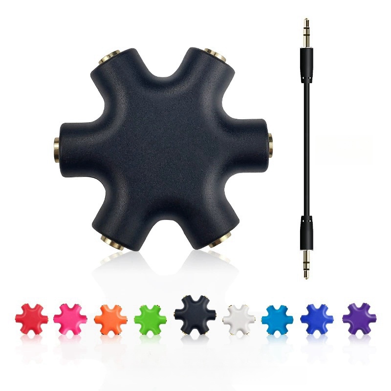 Répartiteur Audio 3.5mm avec câble adaptateur, 1 mâle à 5 femelles, câble séparateur Audio pour écouteurs, convertisseur de sortie sonore Aux multi-ports