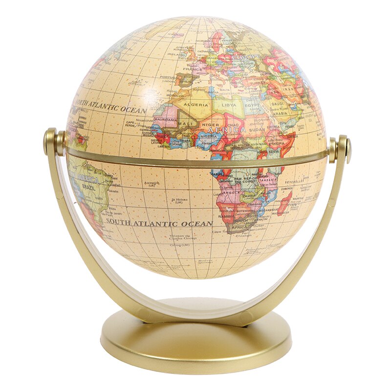 360 Degree Rotating World Globe Desktop Decor Geography Education School Supplie