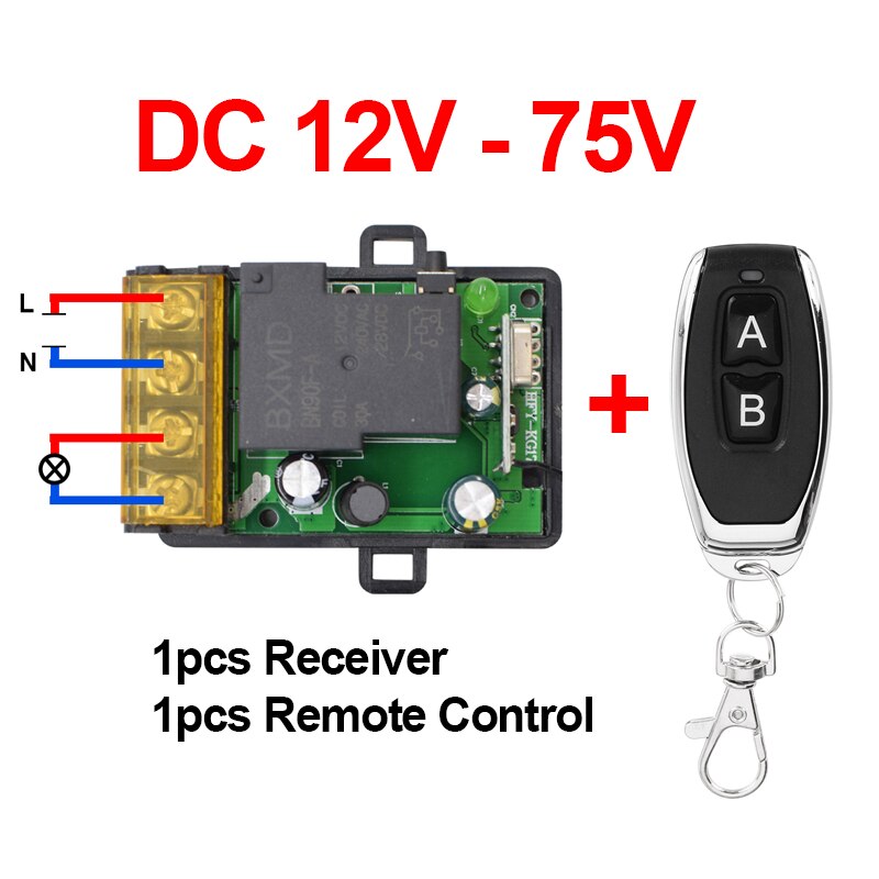 433MHz Wireless Radio Frequency Remote Control Switch 220V Relay High Power Load Receiver On/Off Transmitter Water Pump Switch
