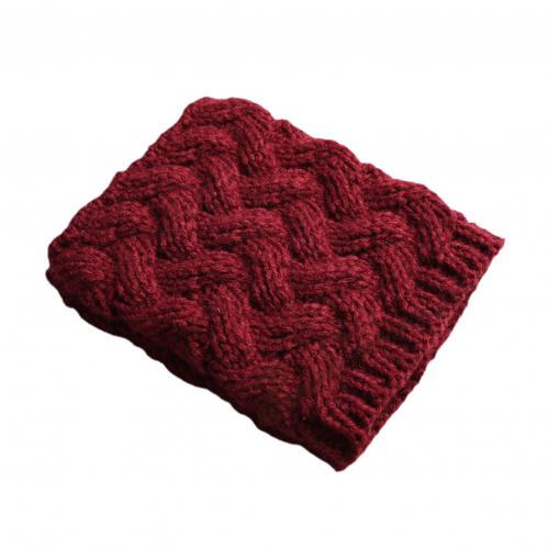 Calcetines altos para mujer, color puro, puños para botas, calentadores de lana, tejidos para piernas, calcetines largos de algodón para invierno, calcetines calentadores para piernas por encima de la rodilla: Wine Red