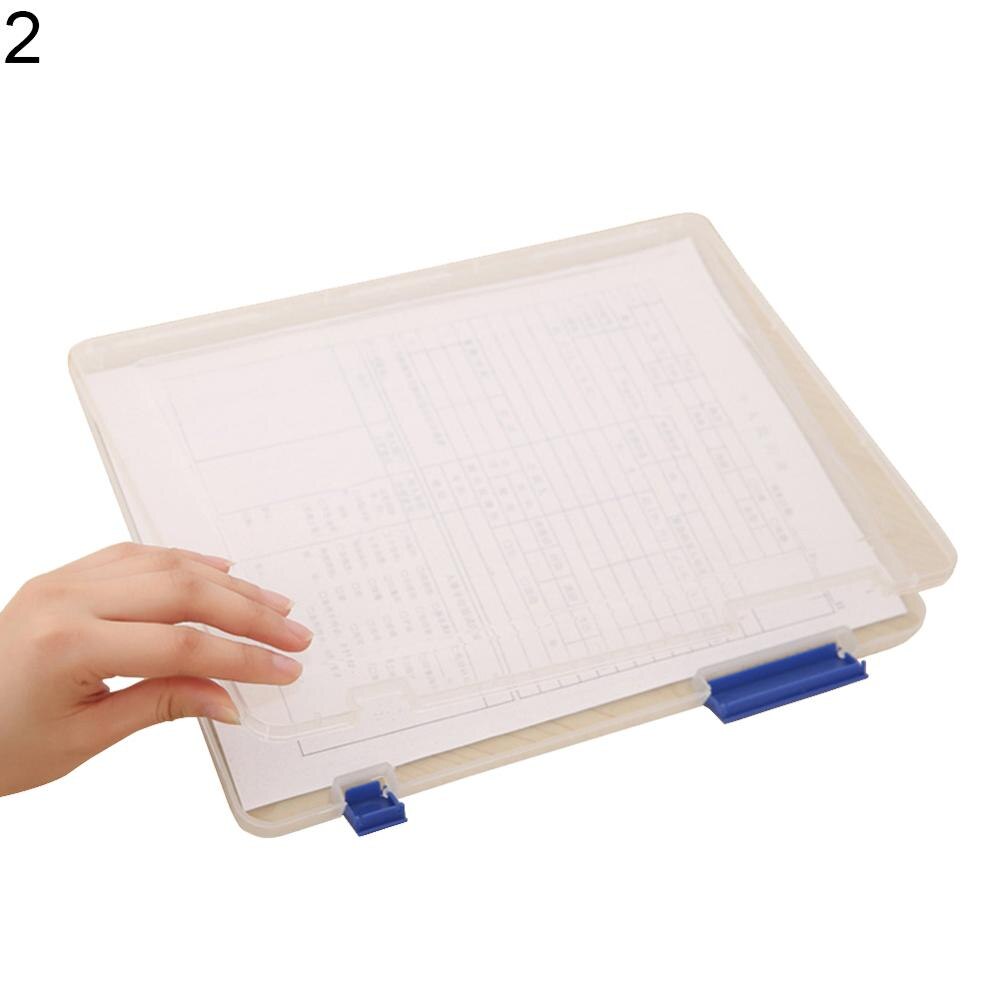 Boîte de rangement transparente en plastique, boîte de remplissage de papier pour documents A4: 2