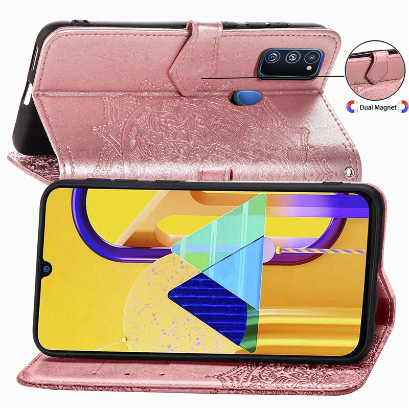 Funda de lujo para Samsung Galaxy M21 funda de cuero tipo billetera para Samsung M21 funda de teléfono funda Capa 6,4 pulgadas