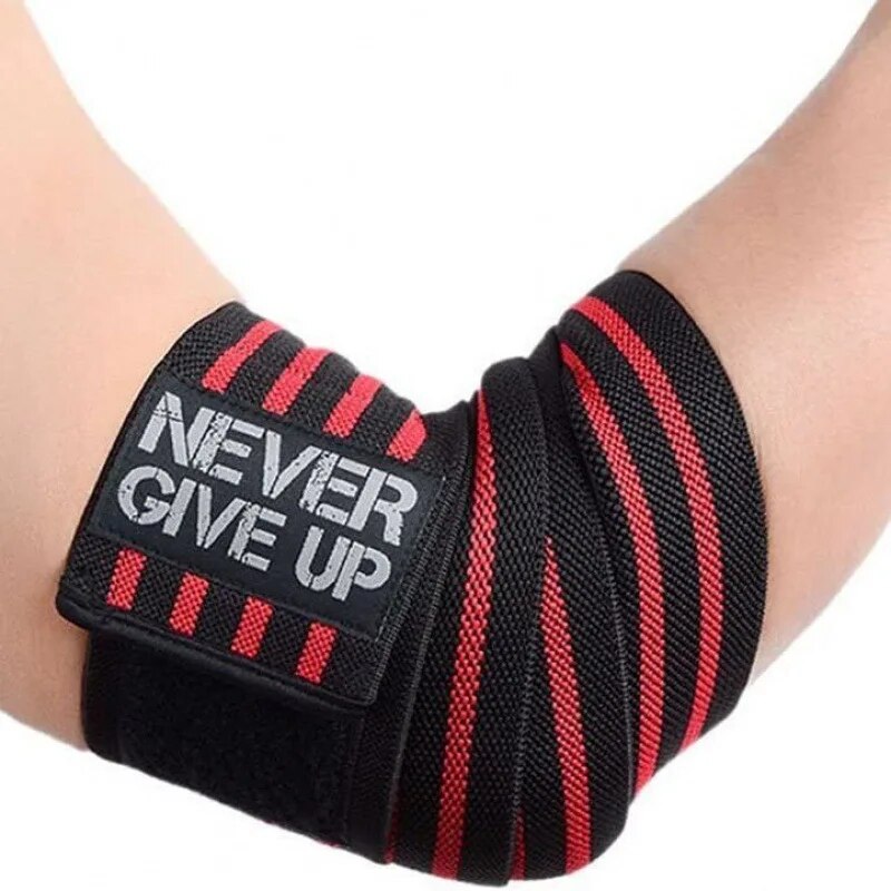 Sport Ellenbogenschutz Wickeldruck Ellenbogenschoner Bankdrücken Gewichtheben Schutzausrüstung Fitnessgeräte Ausrüstung Booster Stripe: Rot