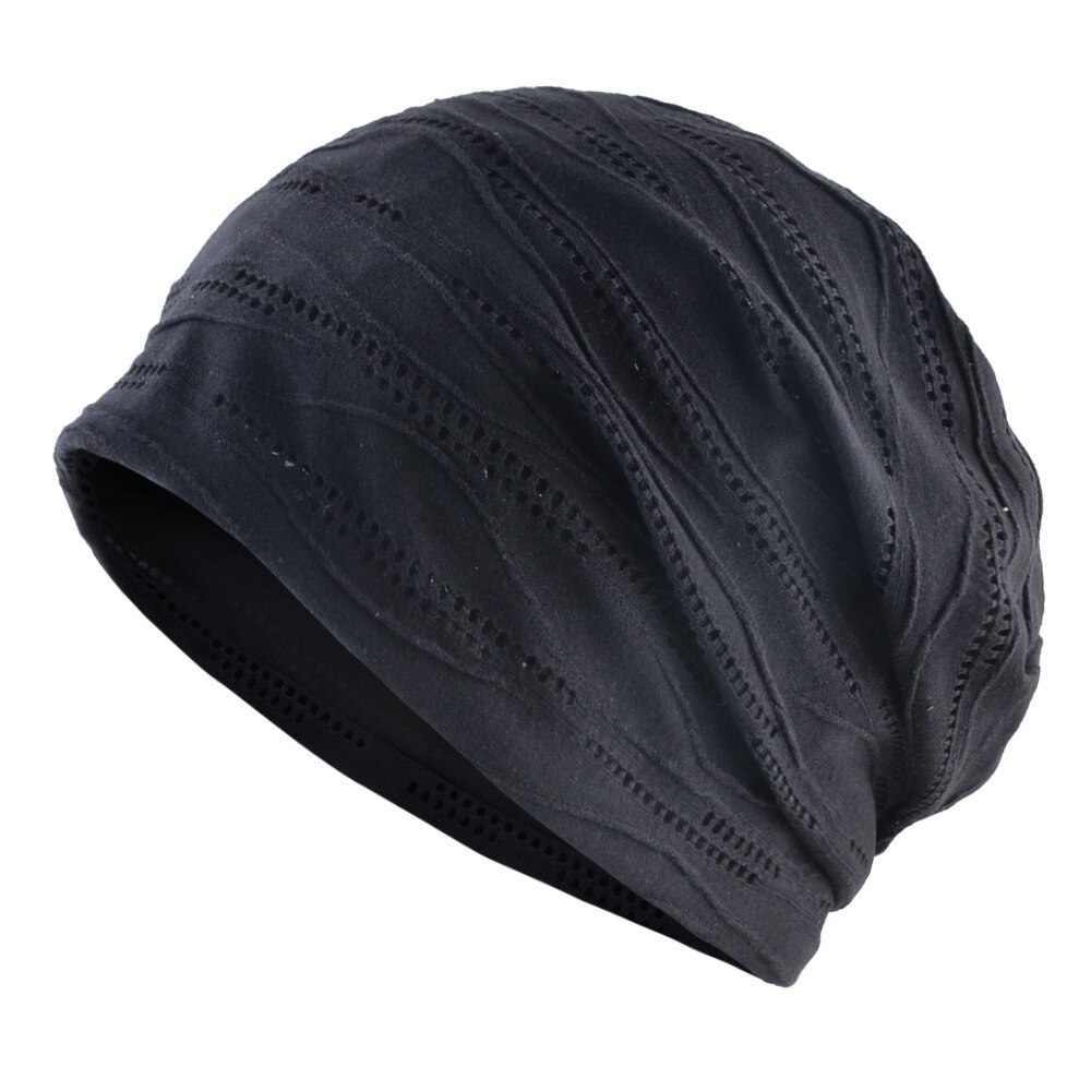 Ademend Mutsen Gebreide Mesh Hoed Lente Zomer Dunne Skullies Beaneis Vrouwen Mannen Outdoor Casual Effen Kleur Bonnet Caps Gorras: Black