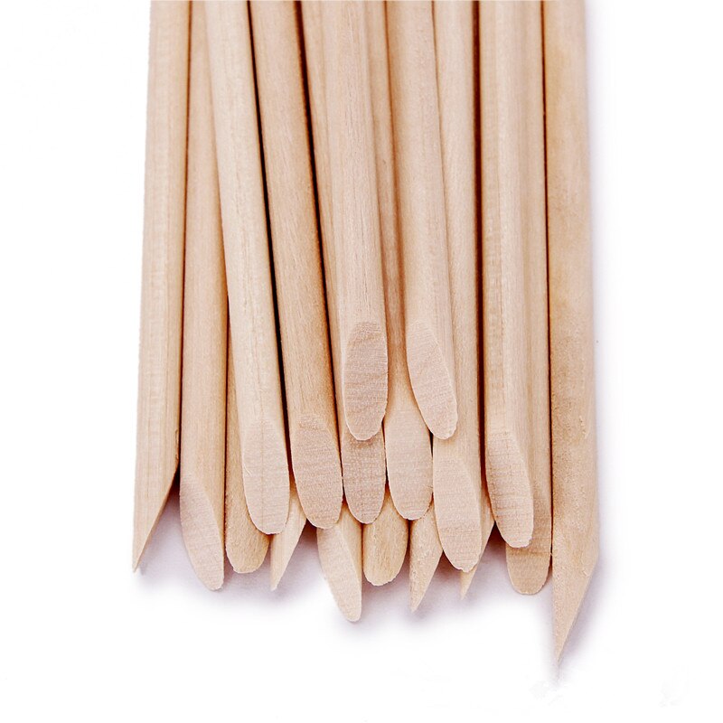 5 stuks nagelkunst oranje houten stokjes voor nagelkunst nagelriemduwer remover pedicure manicure tool mooi