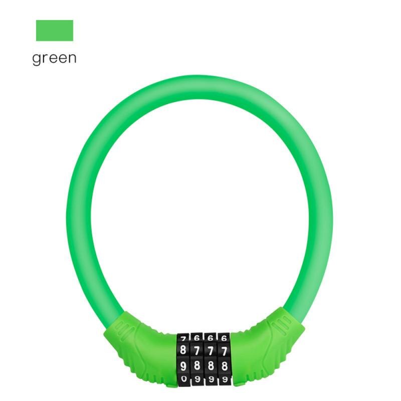 Fietsslot 4 Cijferige Code Combinatie Fiets Lock Anti-Diefstal Anti-Verloren Fiets Sluizen Legering Beveiliging Ring lock: green