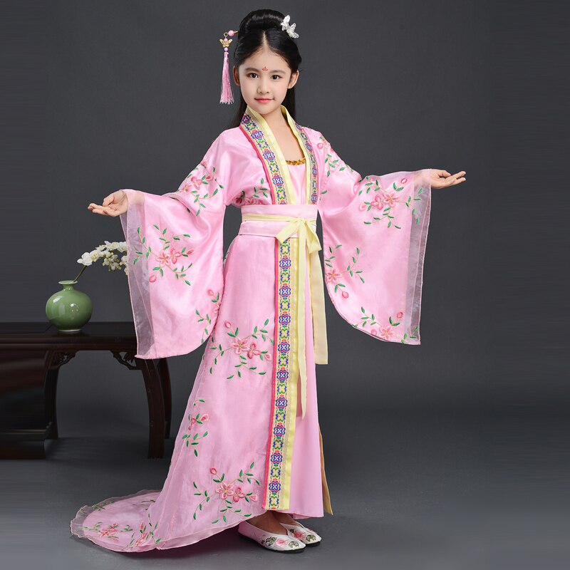 ancient opera tang dynasty han ming child hanfu dress traditional chinese folk dance dance costumes clothing girl kids children