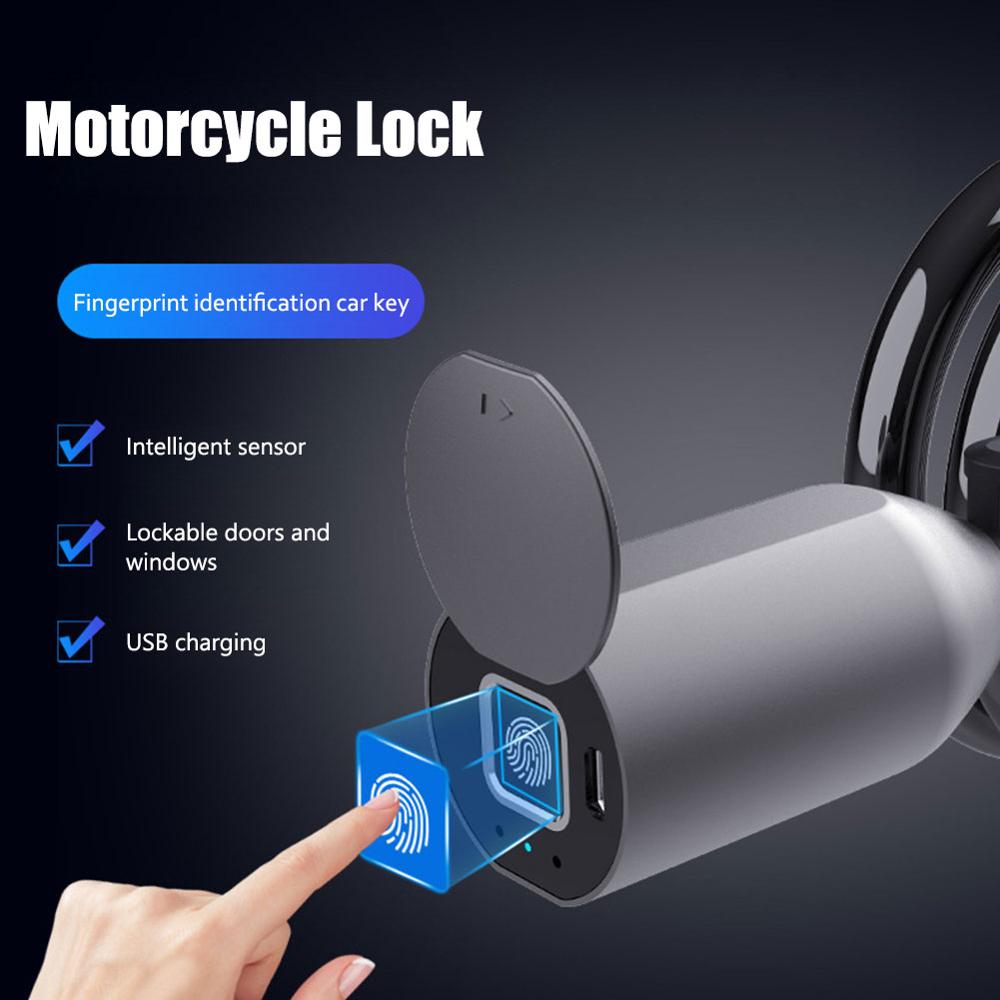 Motorcycle Lock Keyless Fingerprint Bicycle Lock With USB Charge 39.4 inch Bicycle Cable Locks for Bike Motorcycle Gate Fence