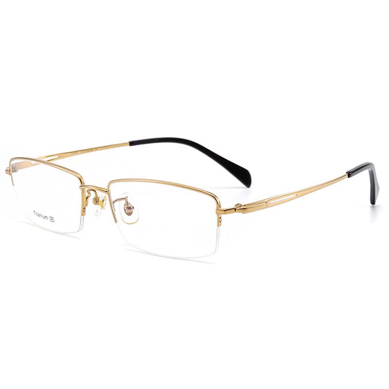 Reine Titan Rahmen Brille Halb Rand Brille mit Frühling Scharniere Männer Geschäft Stil Anti-Blau Strahl lässig Brillen
