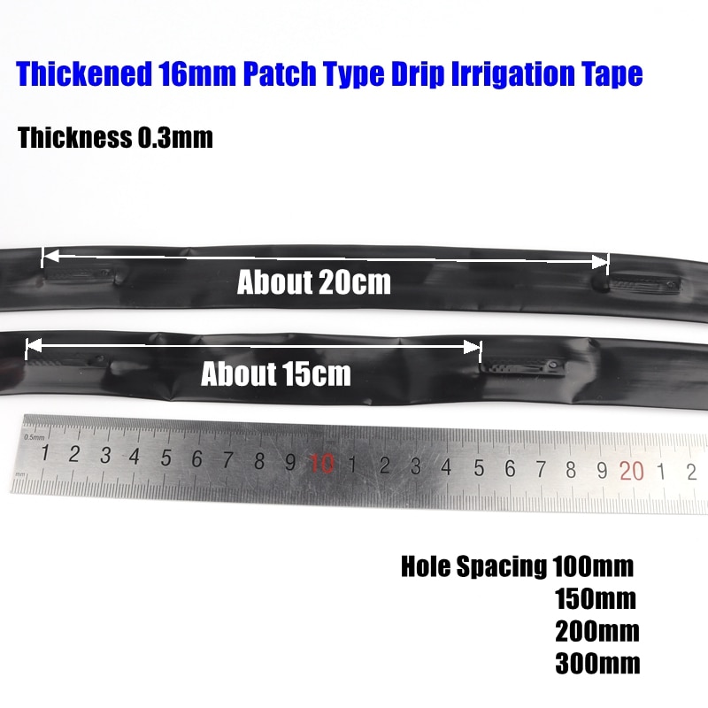 50/25m zagęszczony 16*0.3mm przestrzeń 10 ~ 40cm skrawek typ nawadniania taśma kroplująca cieplarnianych gospodarstwa oszczędzania wody nawadniania deszczu wąż kroplowy