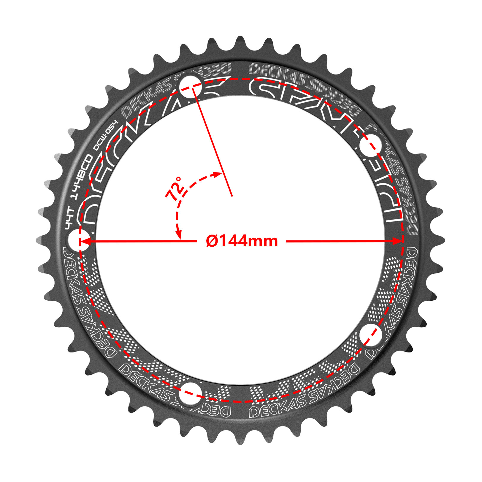 Deckas 144BCD plato 44T 46T 48T 50T 52T 54T 56T plato único dientes grandes para bicicleta TMB
