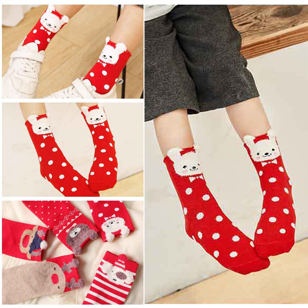 Babysokken casual winter kerstsokken dieren cartoon patroon sokken katoen houden warm meisjes jongens schattige antislip sokken kerst