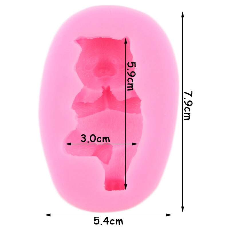 Yoga Panda Silicone Mold Baby Birthday Cupcake Topper Fondant Molds DIY Cake Decorating Tools Clay Cookie Candy Chocolate Mould