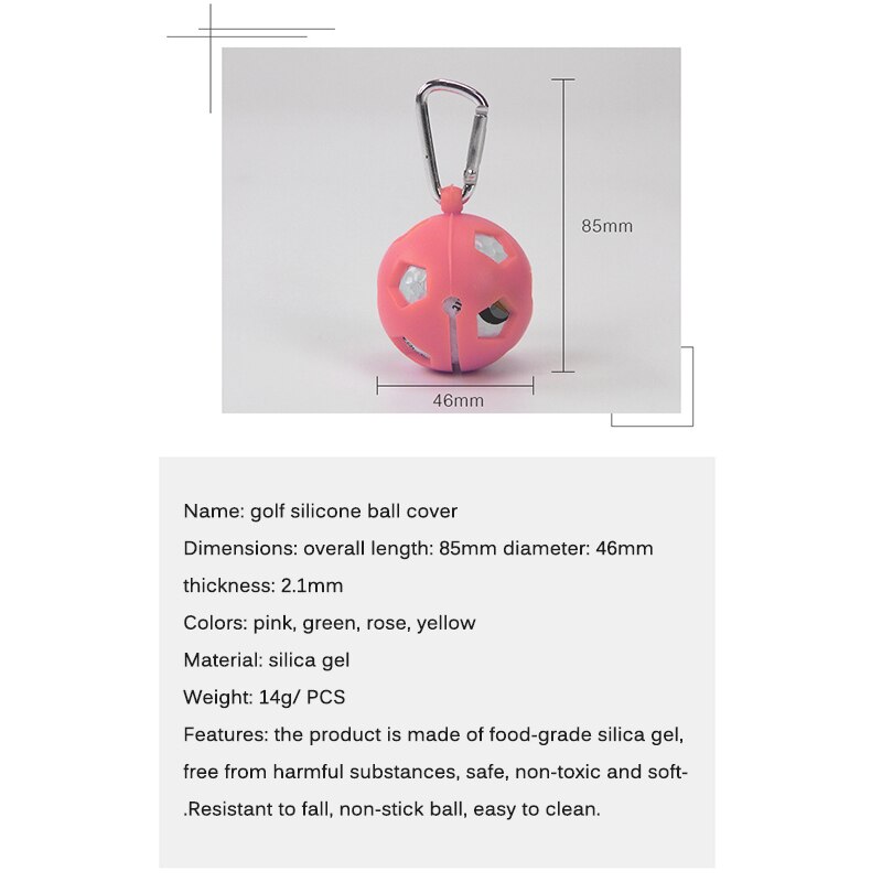 Silicone Golf Ball Cover Lightweight Wear Resistant Compact Protective Outdoor Sports Golf Accessories Golf Ball Cover Sleeve