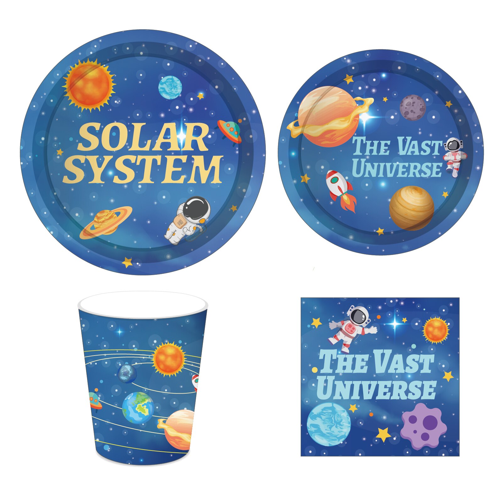 Astronauts Planets Party Photobooth Props Planetary Solar System Party Boy Blue Starry Sky 1st Birthday Party The Vast Universe