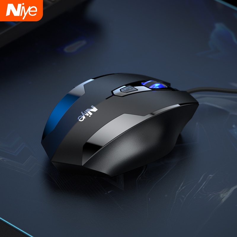 Ergonomische bedrade gamingmuis met 6 knoppen, led, 2400 dpi, usb-computermuis, gamermuis, stille muis met achtergrondverlichting voor pc en laptop.