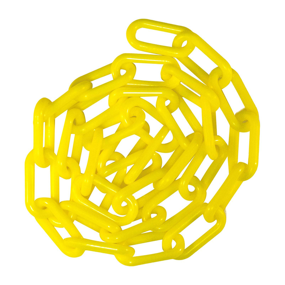 1pcs 5/10M Plastic Waarschuwingsketen Road Waarschuwing Blok Barrière Keten Verkeer Menigte Parking Controle 6/8/10MM Bescherming Accessoires: YELLOW / M1.5