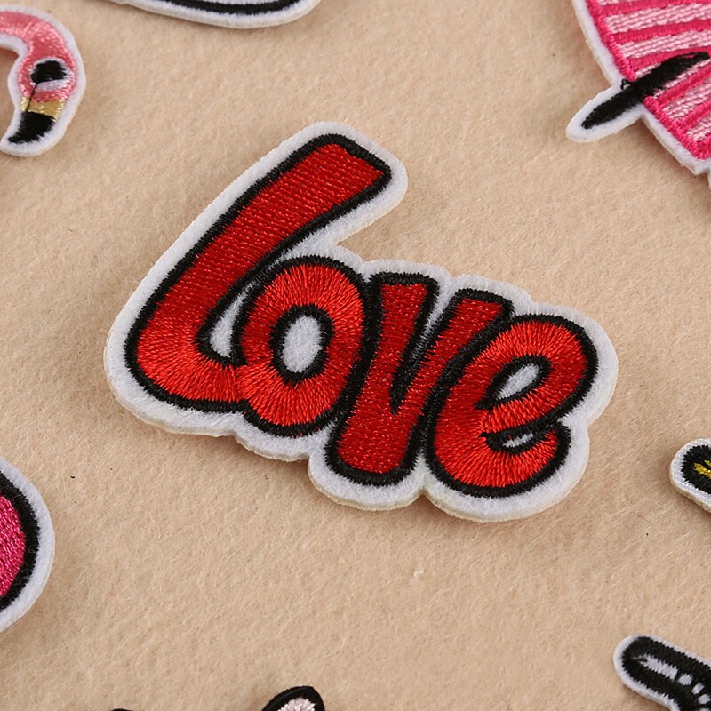Flamingos Patches Iron Embroidered Patch for Clothing Stick on Badge Paste Sew on Bag Pants