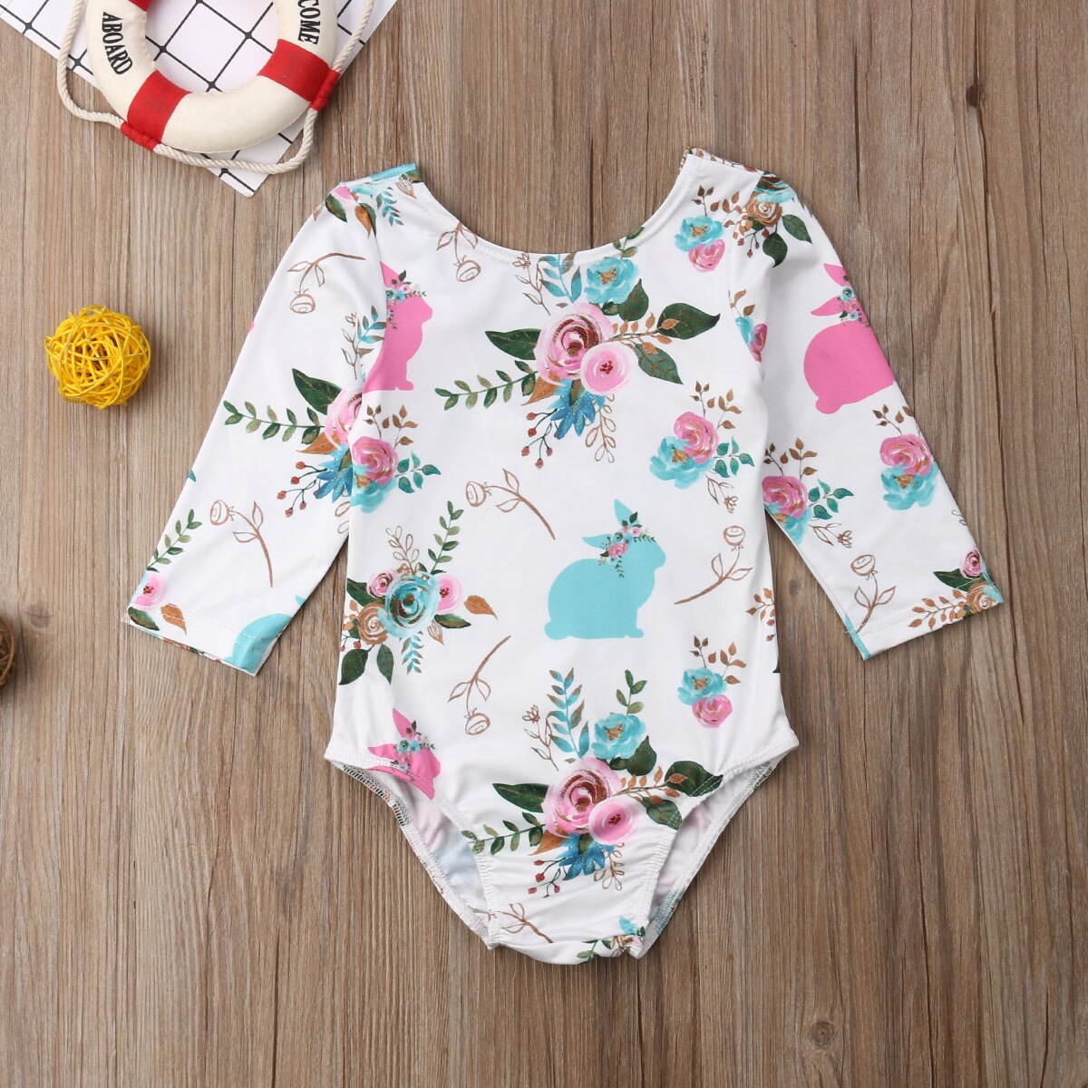 0-18M nouvellement automne mignon infantile enfants bébé filles garçons combinaisons à manches longues imprimé Floral bulle queue combinaisons