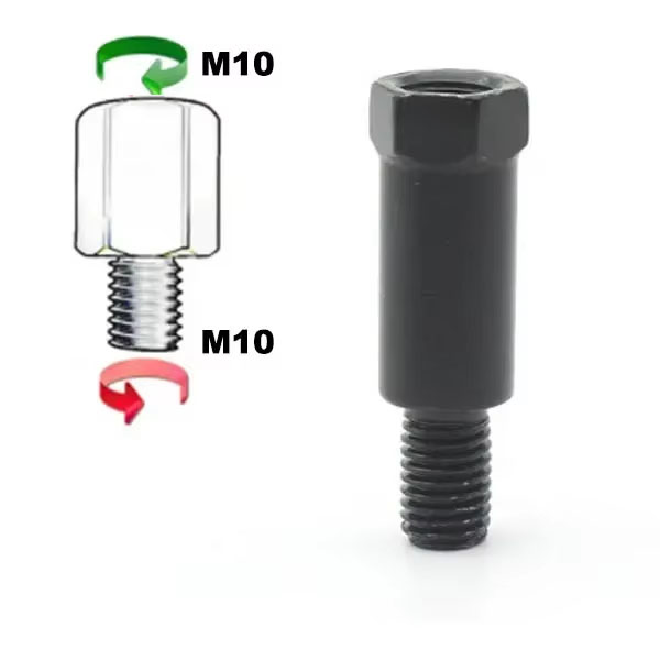 Adaptador de espelho traseiro para motocicleta, extensão mais longa, preto, m8, 8mm, m10, 10mm, anti-horário, direita, esquerda, parafuso de mudança de rosca: Champagne