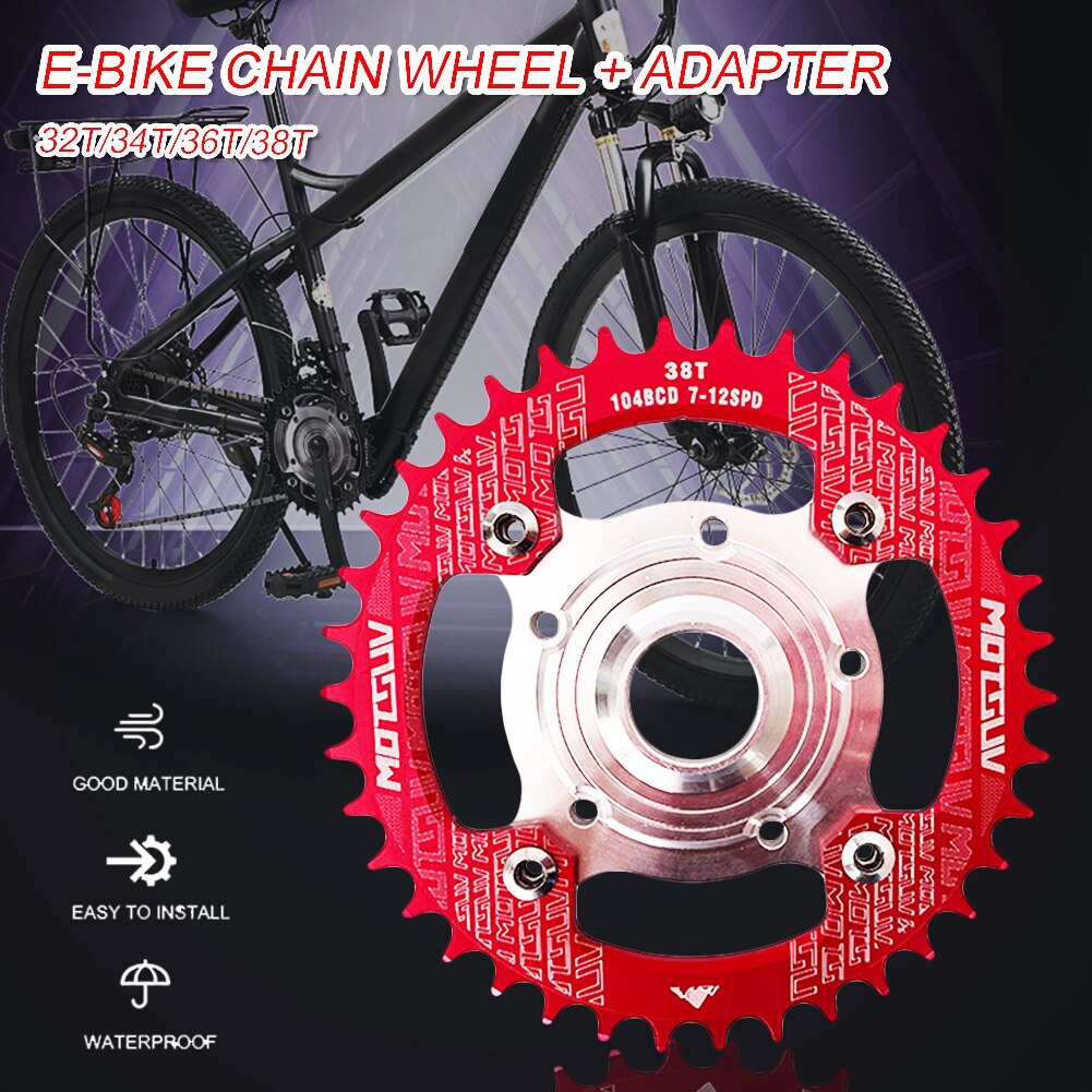 Plato y adaptador para bicicleta eléctrica Tongsheng, piezas de 32T/34T/36T/38T, 104BCD