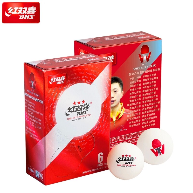 Dhs ténis de mesa ittf world visite t. t. Bola de 3 estrelas abs d40 + alta qualidade de plástico poli pingue-pongue, bolas de mesa
