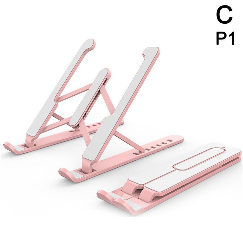 Portable Laptop Stand Foldable Support Base Notebook Air Computer Bracket For Macbook HP Stand Holder Cooling Riser Lapdesk P5K1: black P1