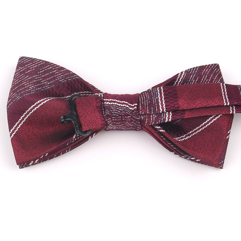 Claret Men Bow Tie Classic Jacquard Bowtie For Men Adult Striped Bow Ties For Business Wedding Butterfly Suits Cravats Bowties