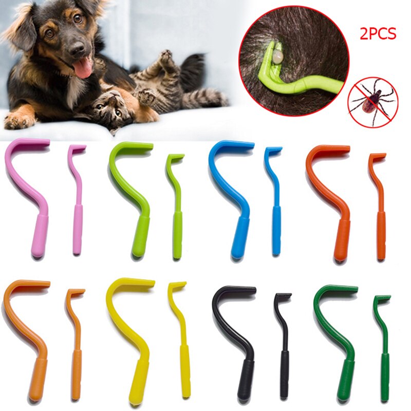 1Set Pet Flea Remover Tool Plastic Scratching Hook Remover Pet Cat Dog Grooming Supplies Tick Removal Tool Tweezers Comb