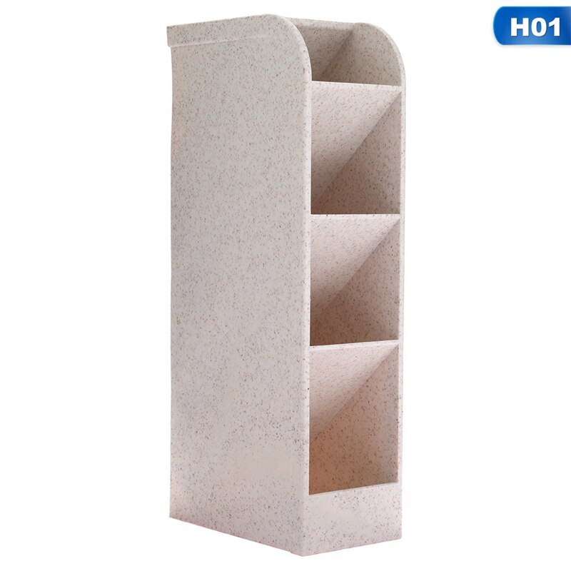 Multi-function Desk Organizer Obliquely Inserted 4 Grid Desktop Pencil Pen Holder Office School Storage Case Desk Accessories: H01