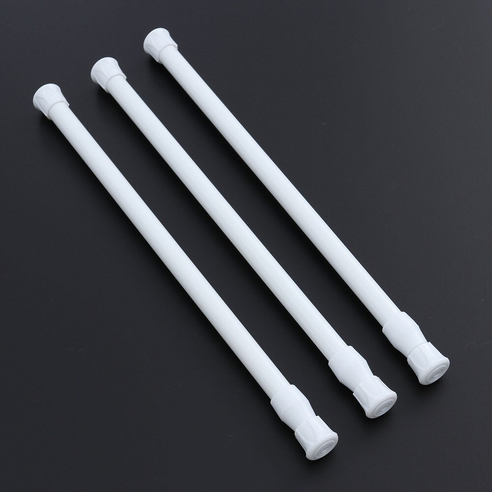 3pcs Extendable Cupboard Bars Tensions Rod Spring Curtain Rod Adjustable Width 11.8-20 Inches (White): White 1