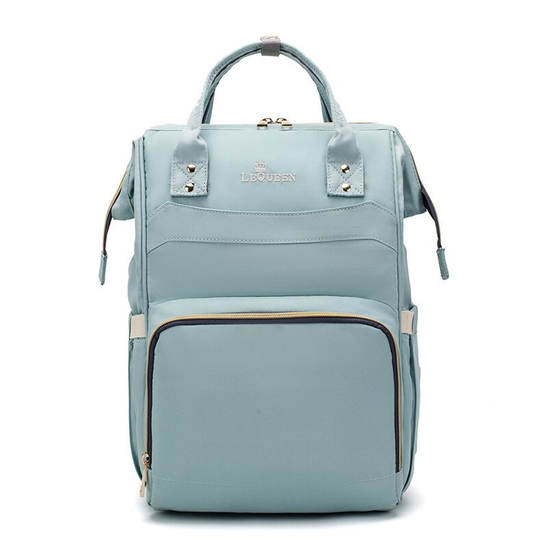 Lequeen Nappy Backpack Bag Mummy Large Capacity Bag Mom Baby Multi-function Waterproof Outdoor Travel Diaper Bags For Baby Care: Light Blue