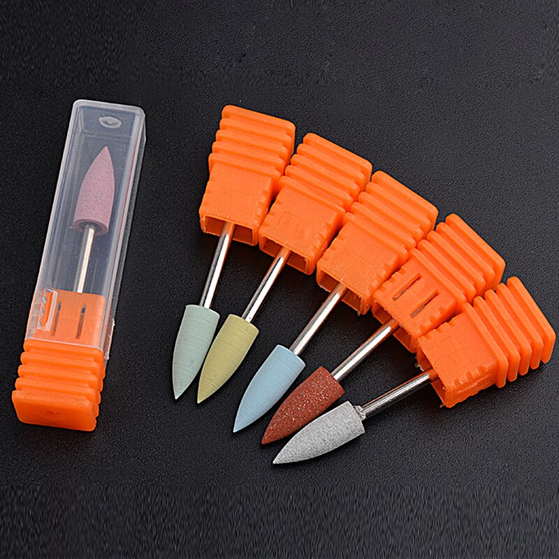 Brocas para uñas de carburo de silicio de goma, pulidor Flexible para manicura y pedicura, accesorios eléctricos para limar uñas, 1 unidad
