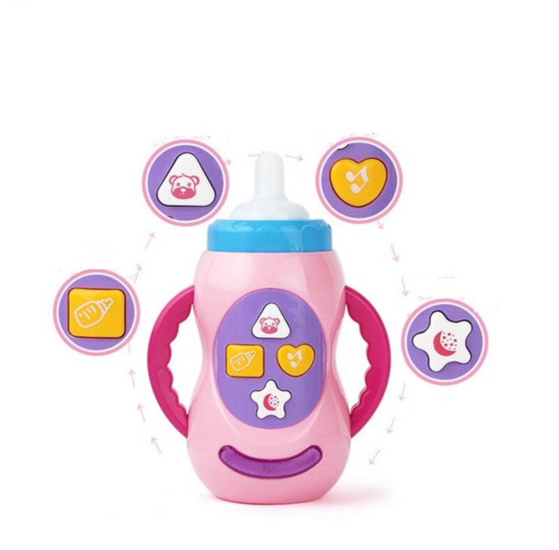 Huan qiu xin mao Baby speelgoed met geluid en licht/melk fles leren speelgoed/kind musical zuigfles/Educatief speelgoed